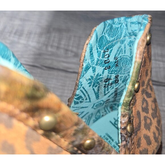 Corral Boots Studded Leopard Round Toe Cowboy Booties Womens Brown Boots 6.5 - Picture 5 of 6